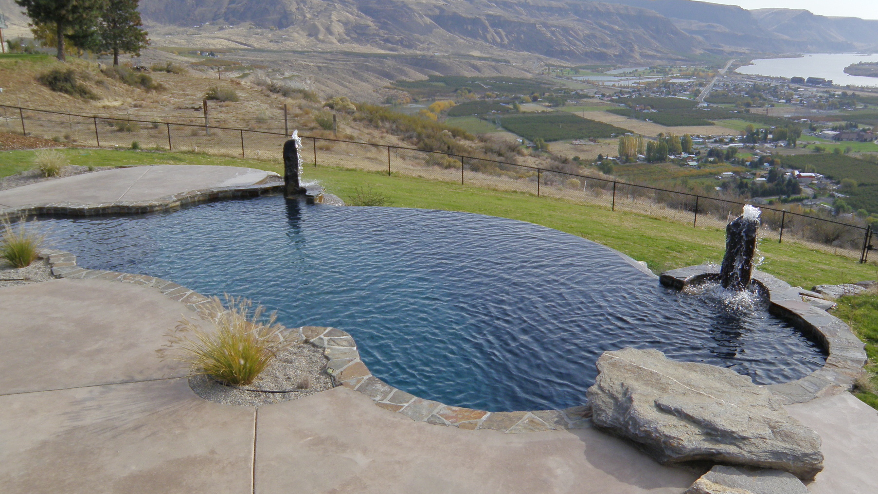Custom all-tile pool at Water Features, a custom pool built in Eastern Washington, WA by Outdoor Elements Northwest
