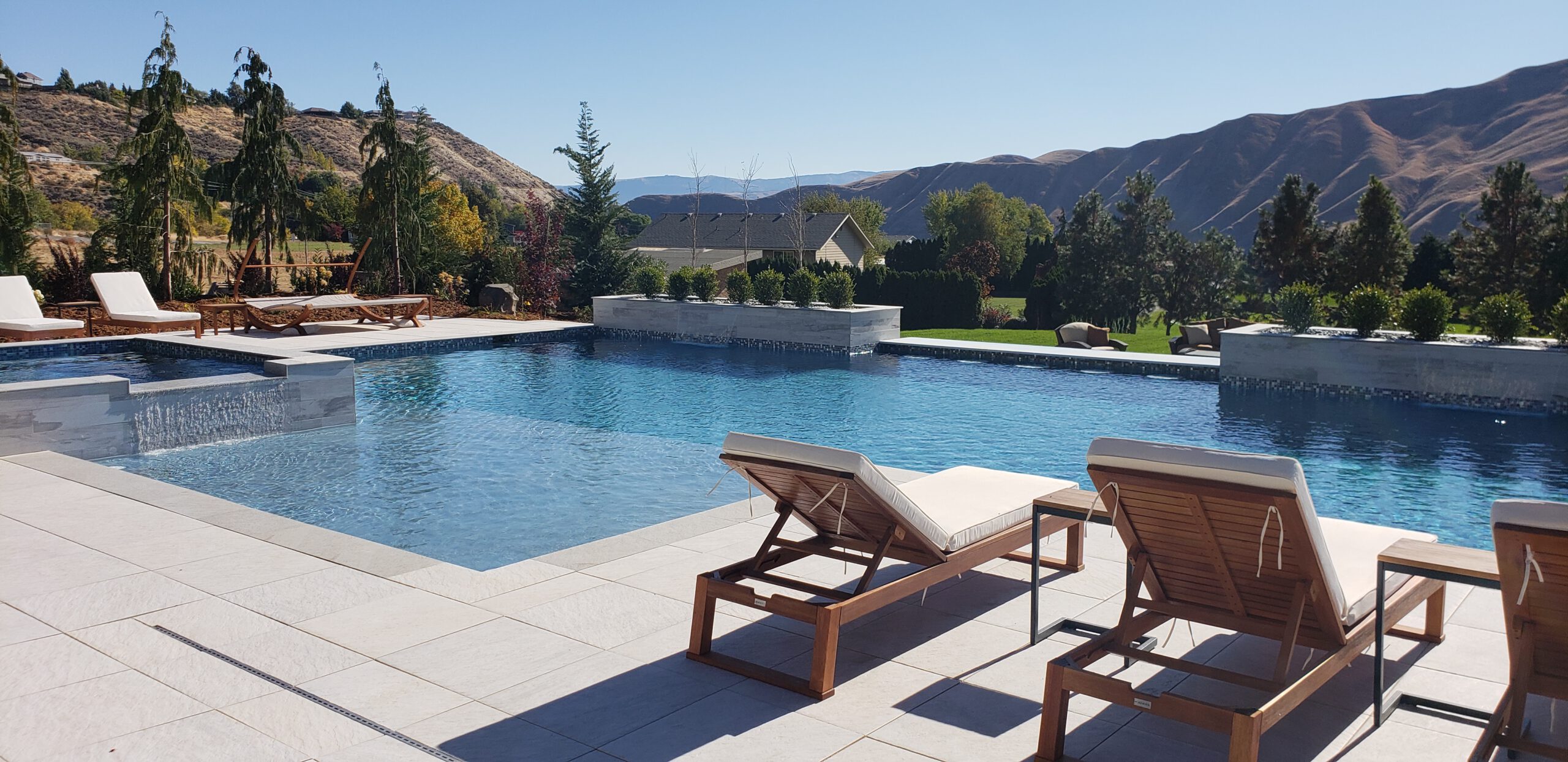 Custom all-tile pool at Sunnyslope Serenity, a custom pool built in Wenatchee, WA, WA by Outdoor Elements Northwest