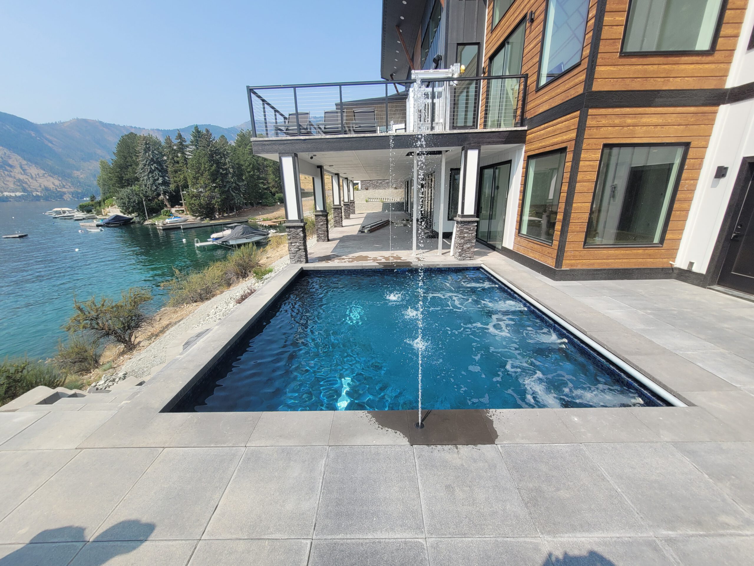 Porcelain all-tile pool detail by Outdoor Elements Northwest