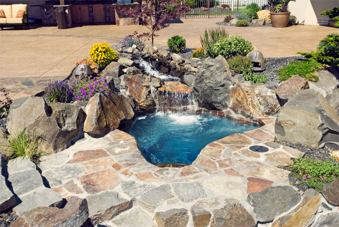 Custom all-tile pool at Kennewick Elegance, a custom pool built in Kennewick, WA, WA by Outdoor Elements Northwest