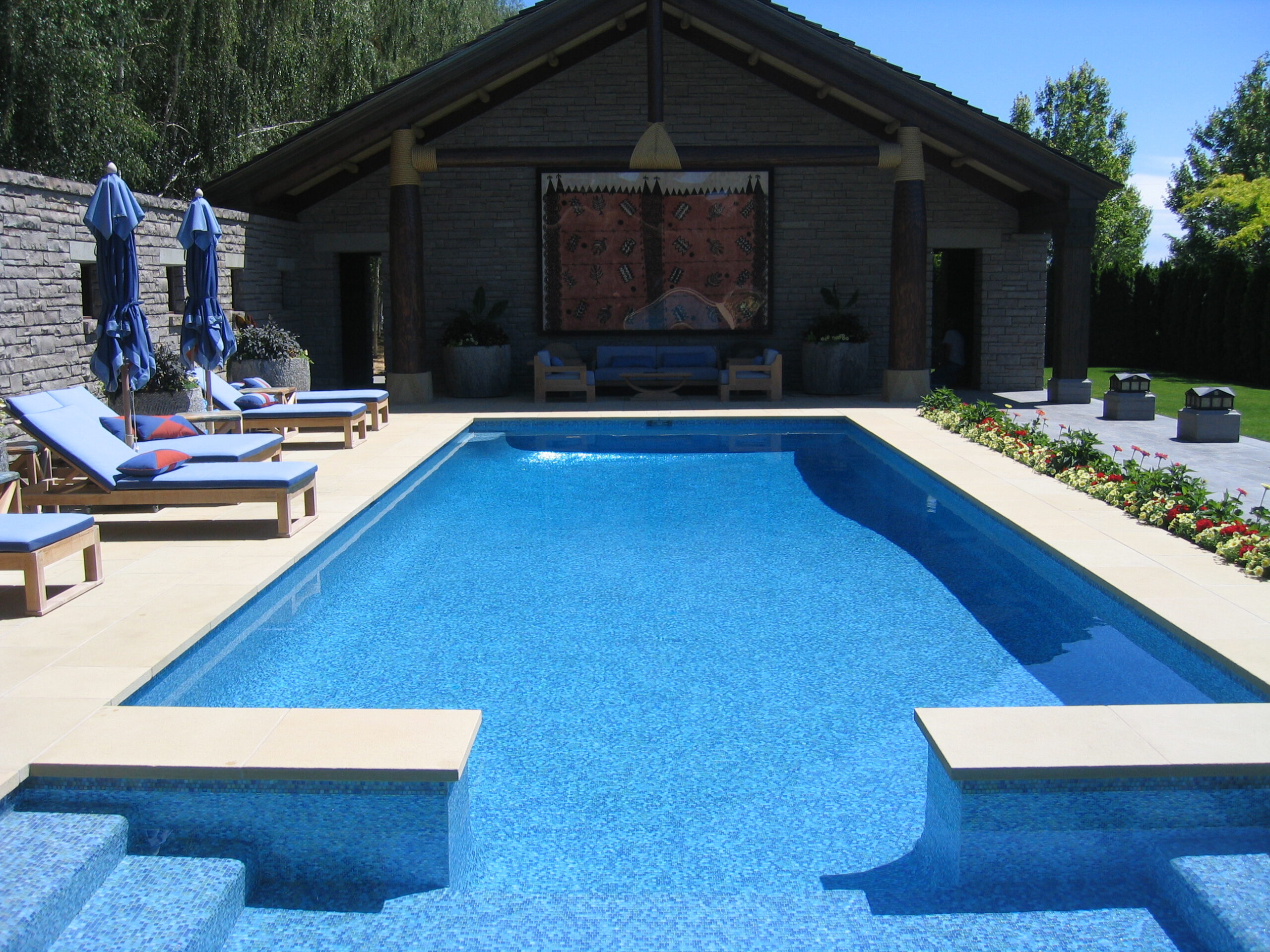 Custom all-tile pool at All Tile Pools, a custom pool built in Eastern Washington, WA by Outdoor Elements Northwest