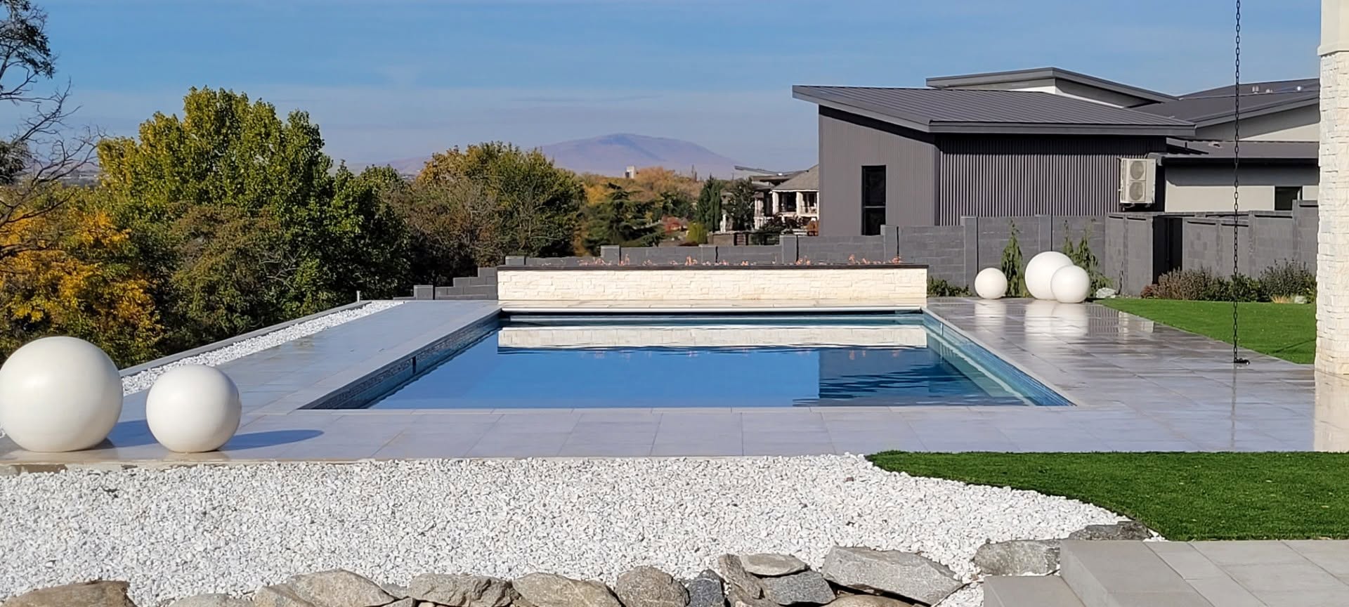 Porcelain all-tile pool detail by Outdoor Elements Northwest