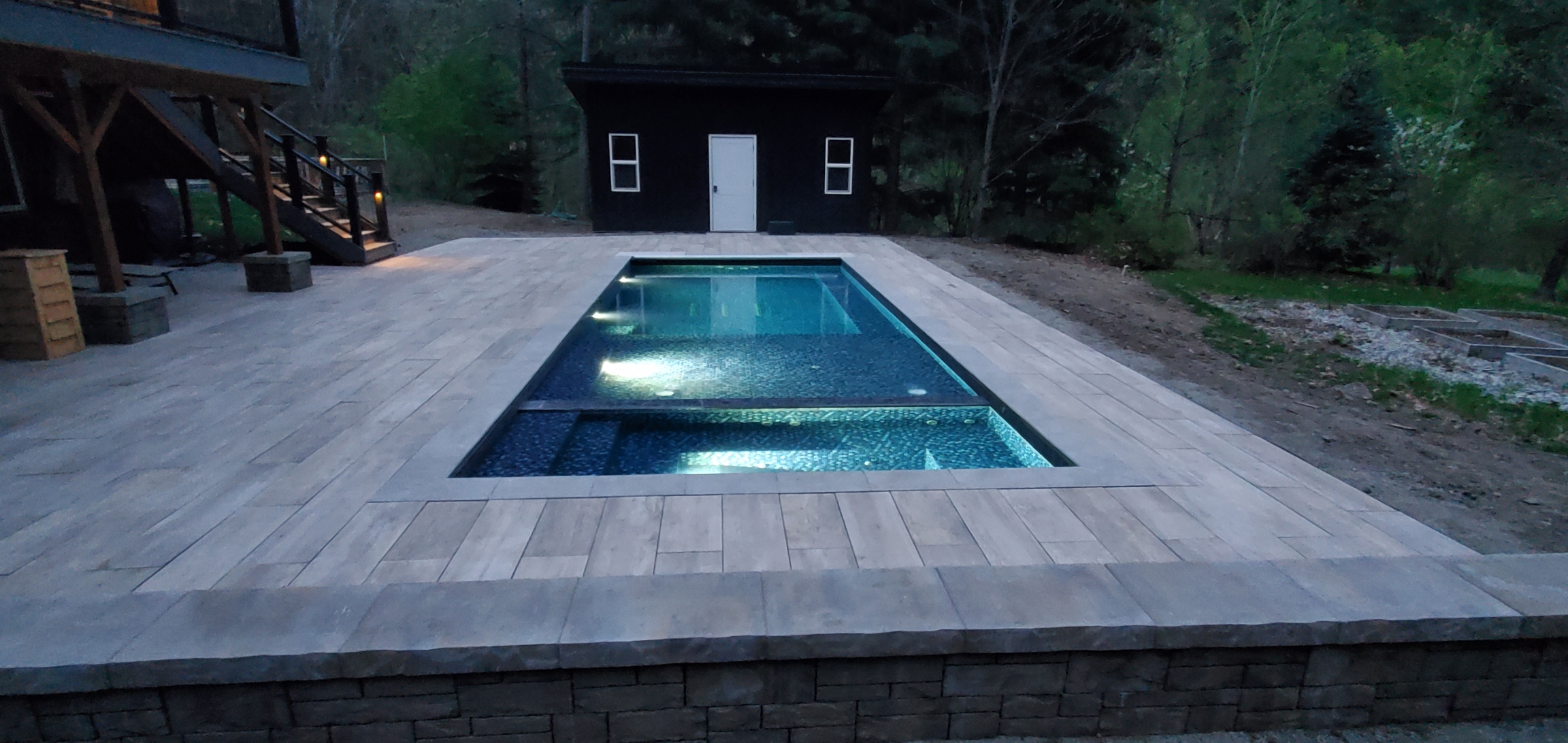 Custom all-tile pool at Leavenworth Tranquility, a custom pool built in Leavenworth, WA, WA by Outdoor Elements Northwest