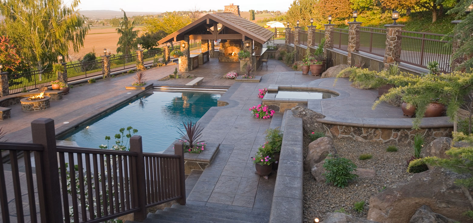 Custom all-tile pool at Sunnyside Oasis, a custom pool built in Sunnyside, WA, WA by Outdoor Elements Northwest