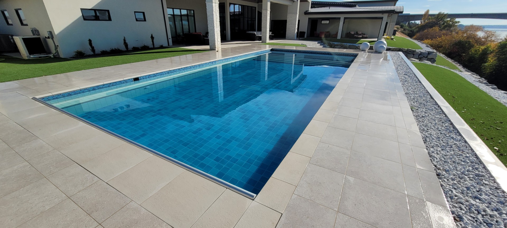 Custom all-tile pool at All Tile Pools, a custom pool built in Eastern Washington, WA by Outdoor Elements Northwest