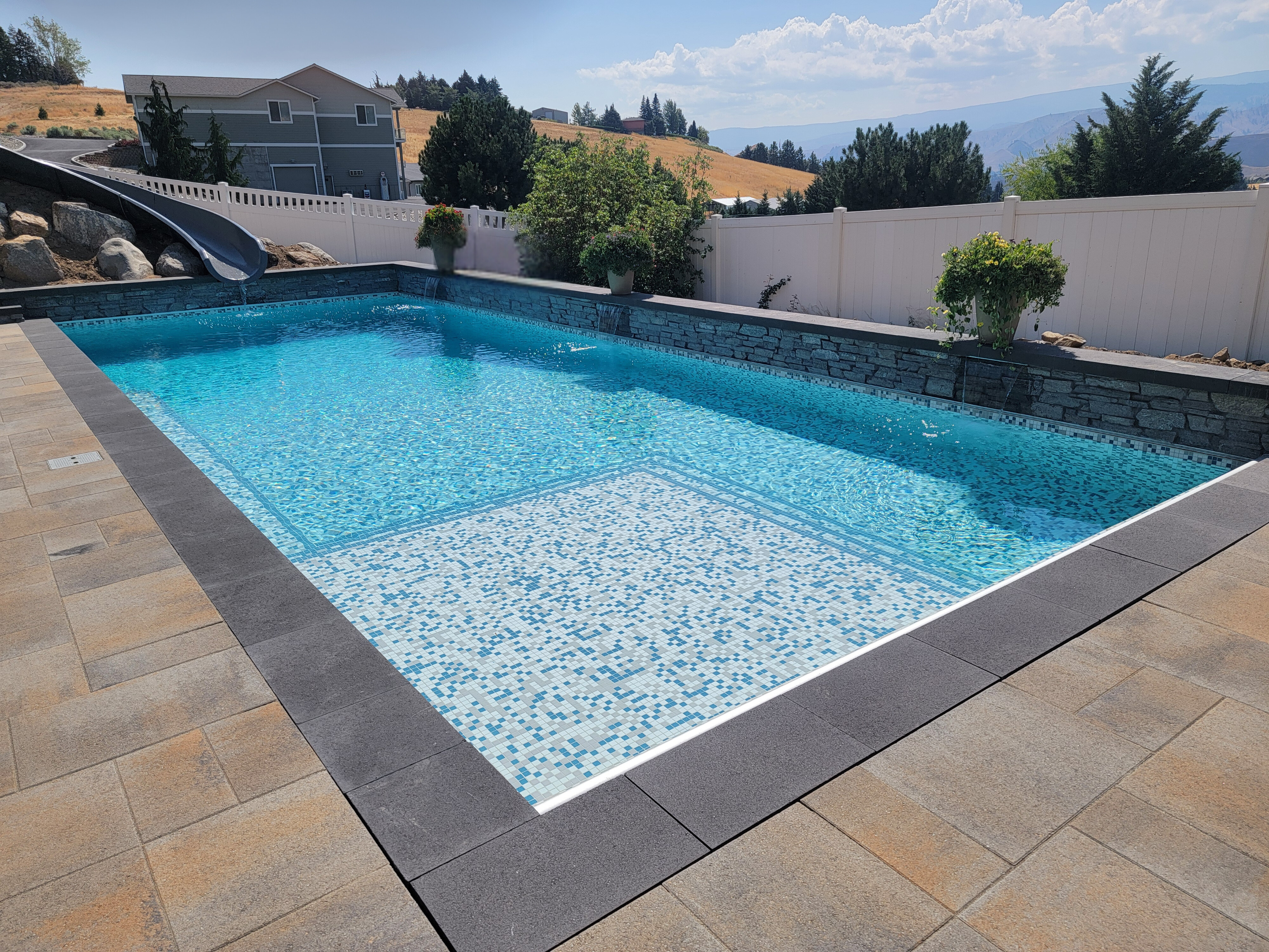 Custom all-tile pool at All Tile Pools, a custom pool built in Eastern Washington, WA by Outdoor Elements Northwest