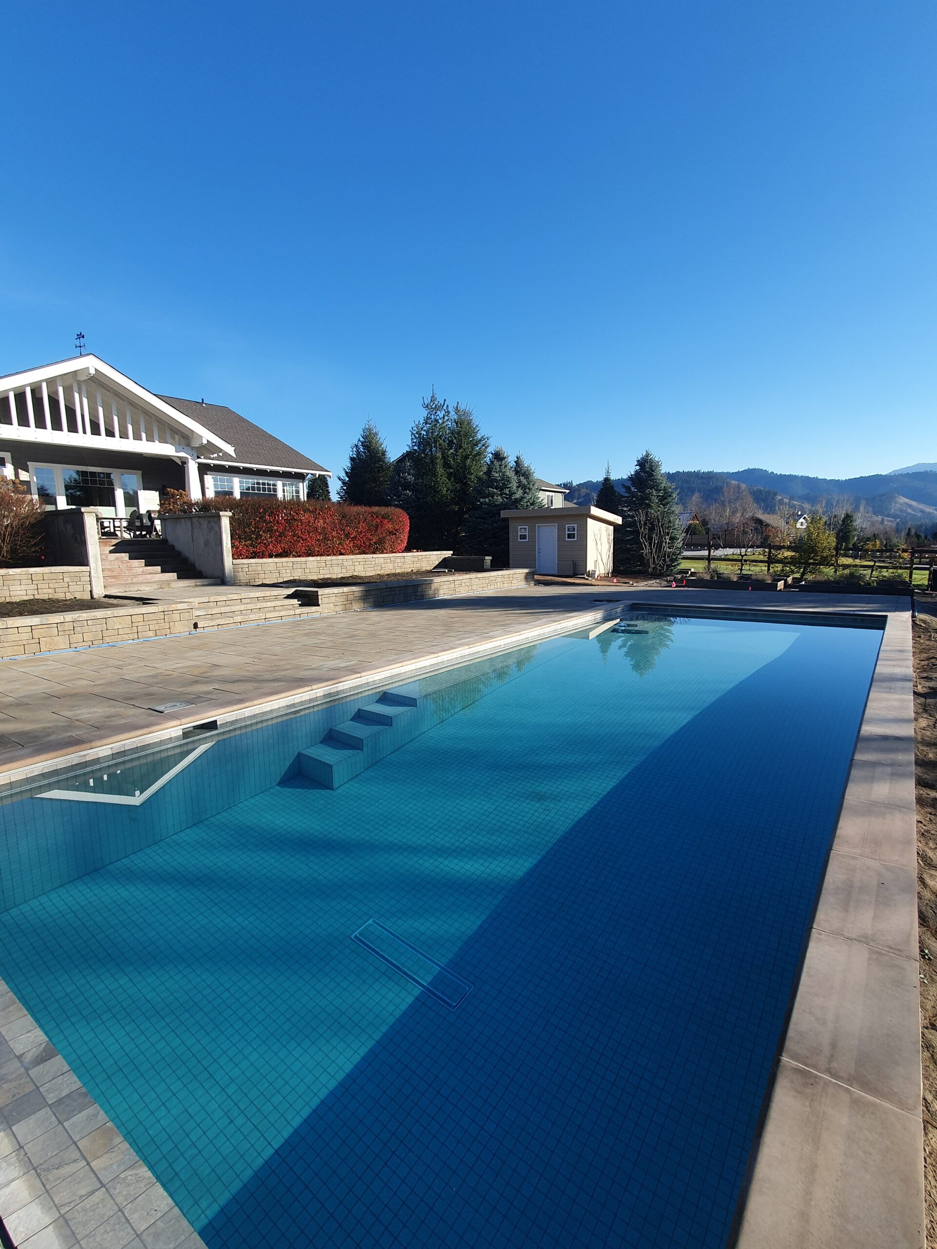 Custom all-tile pool at All Tile Pools, a custom pool built in Eastern Washington, WA by Outdoor Elements Northwest