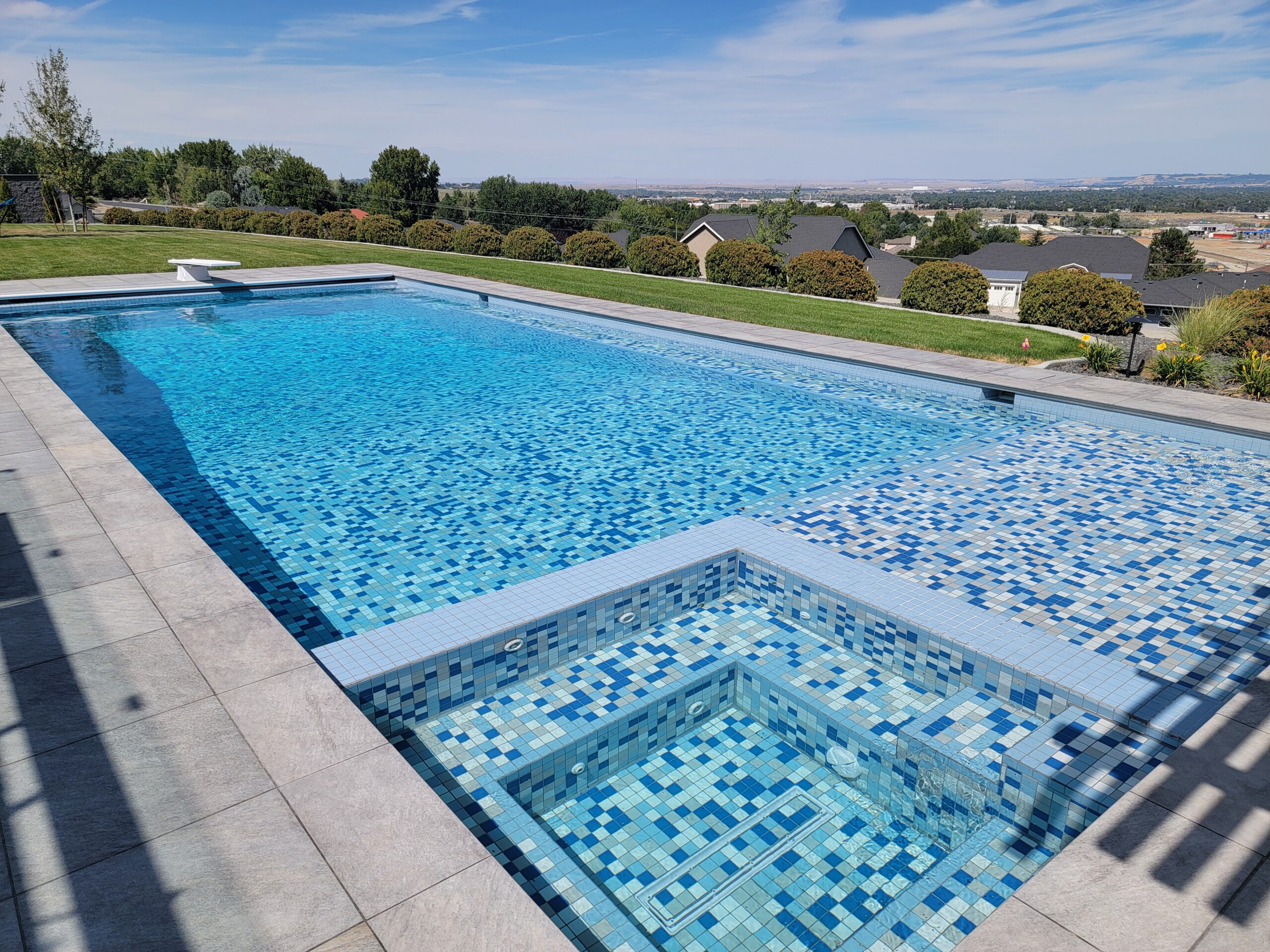 Custom all-tile pool at All Tile Pools, a custom pool built in Eastern Washington, WA by Outdoor Elements Northwest