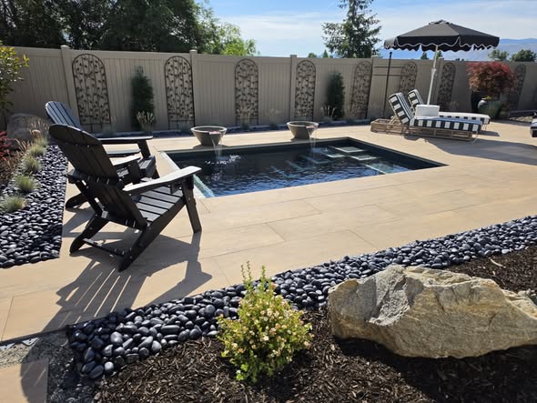 Porcelain all-tile pool detail by Outdoor Elements Northwest