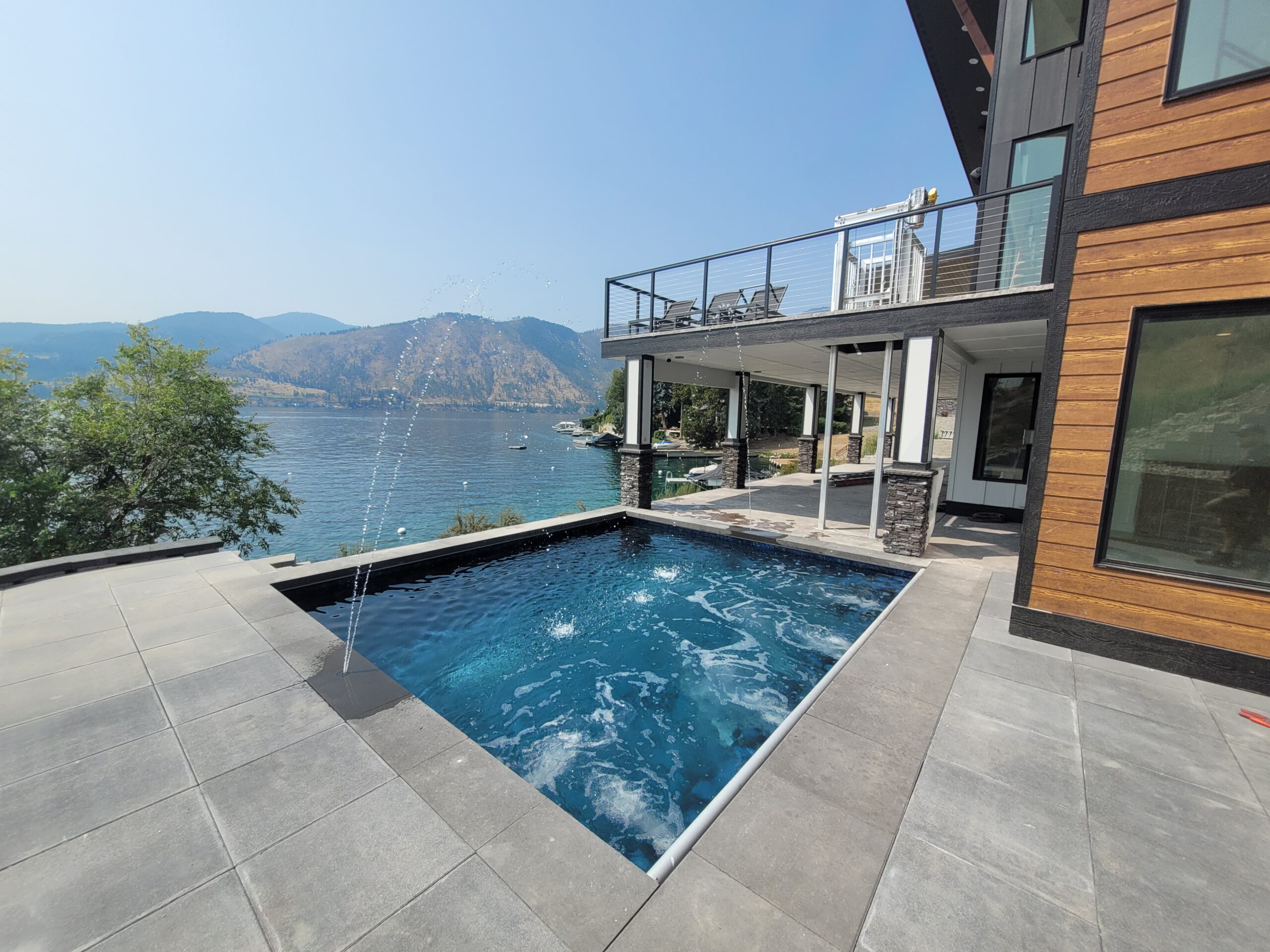 Porcelain all-tile pool detail by Outdoor Elements Northwest