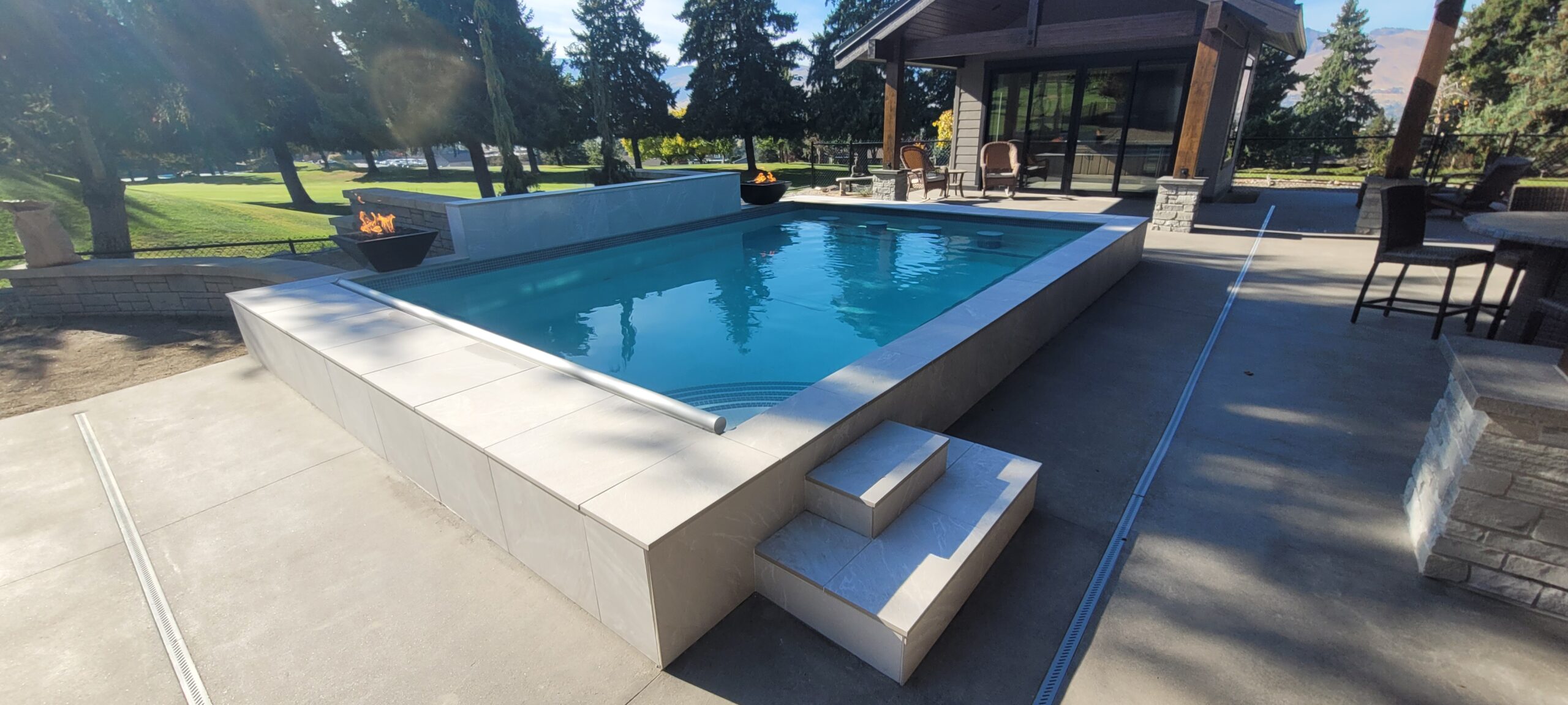 Custom all-tile pool at All Tile Pools, a custom pool built in Eastern Washington, WA by Outdoor Elements Northwest